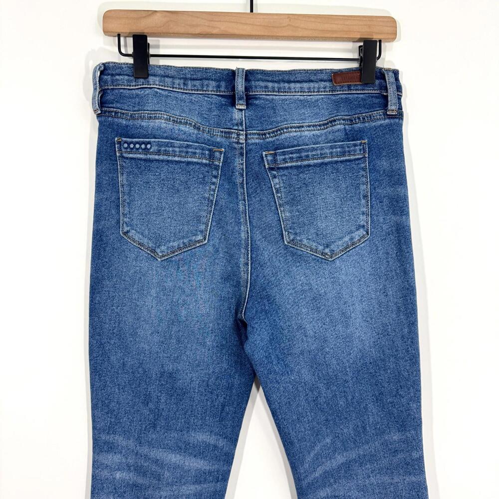 BlankNYC Women’s Size 28 Blue Denim The Vandam Hi Rise Kick Flare Cropped Jeans - Picture 9 of 11